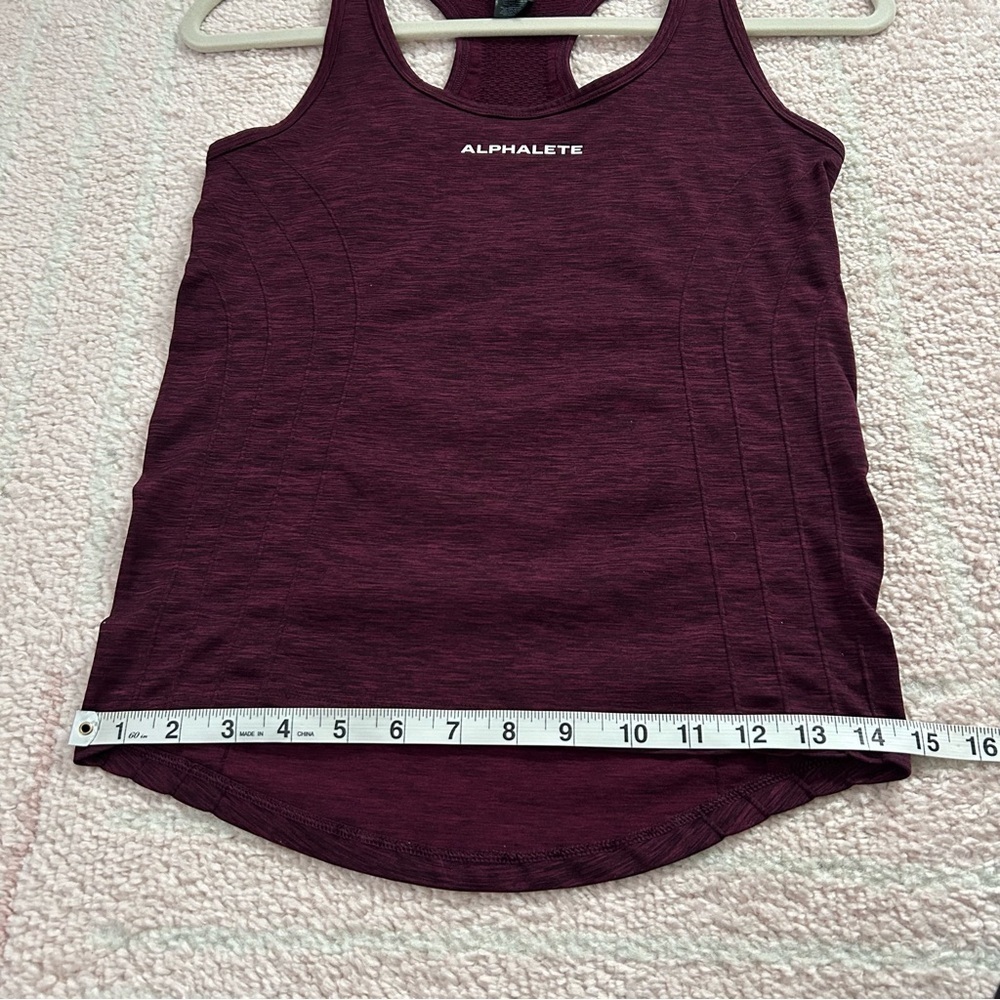 Alphalete Racerback Athletic Tank Top Fitted Marled Burgundy Size‎ Small - Picture 8 of 9